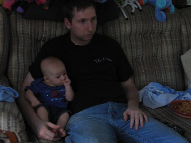 Aidan & Daddy watching TV